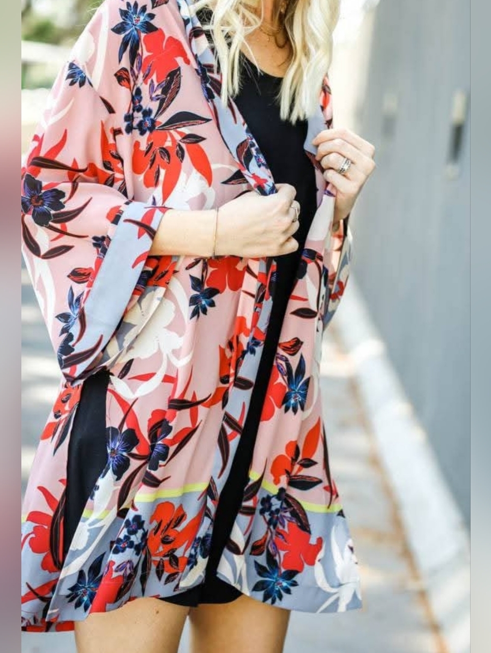 Cabi Limited Release Edition Blooming Blush Floral Kimono Cardigan Size XS/S